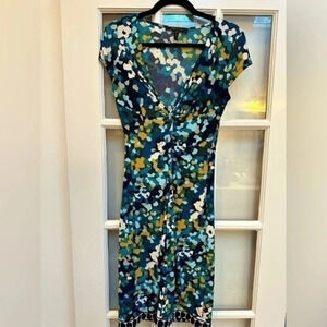 Vintage BCBGMAXAZRIA Y2K Laila Abstract Print Midi Dress Size XS